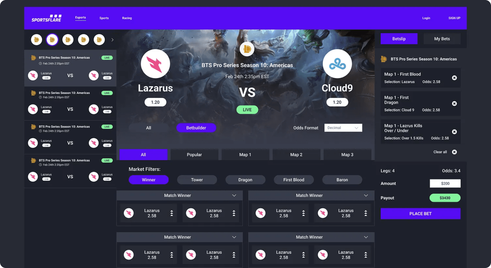 Sportsflare screenshot 1