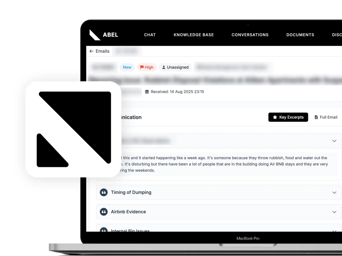 The property management agent built for APL Property, open on a laptop
